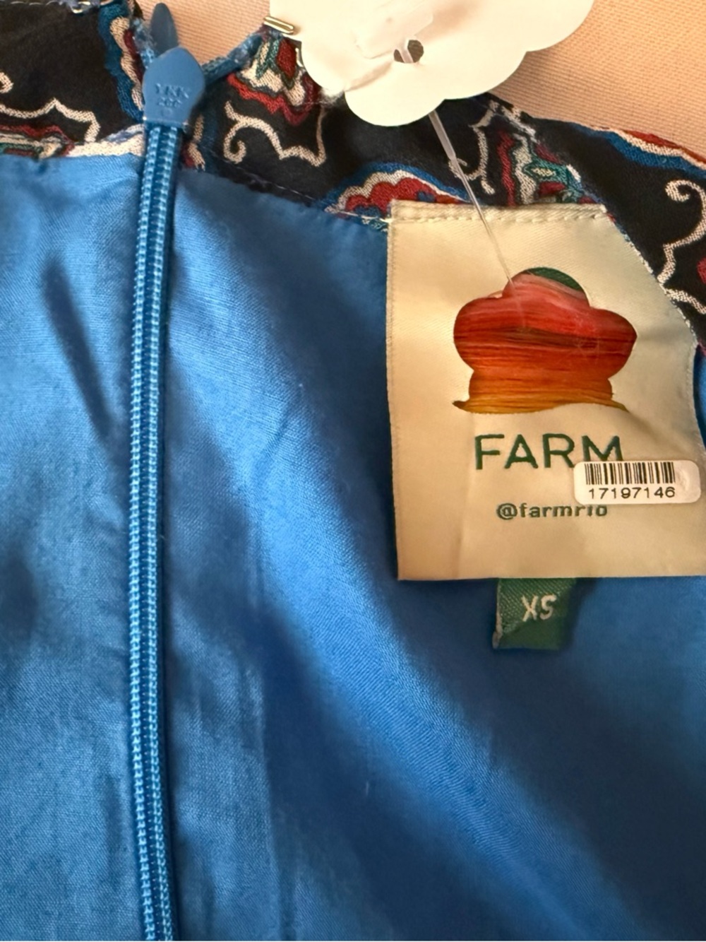 FARM Rio Blue Printed V‑Neck Maxi Dress - Picture 3 of 6